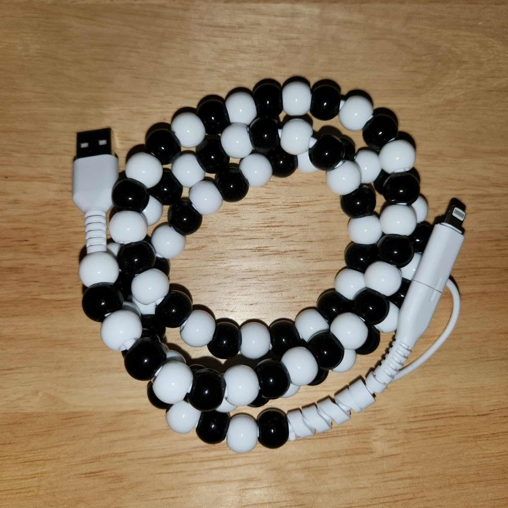 NEW! 2 in 1 USB Charging Cable - Beaded Assorted Colors - 3 Ft.